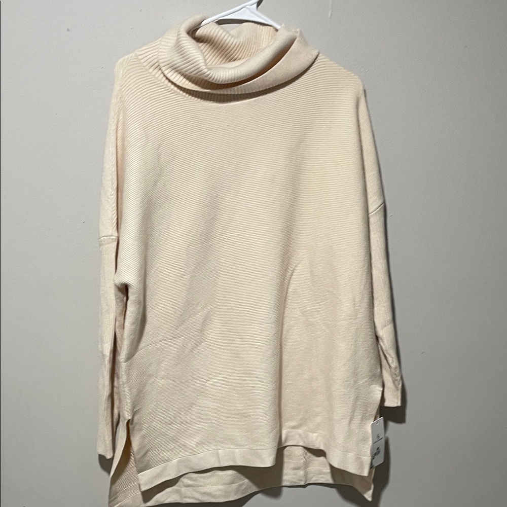 Elegant Cream Cowl Neck Sweater